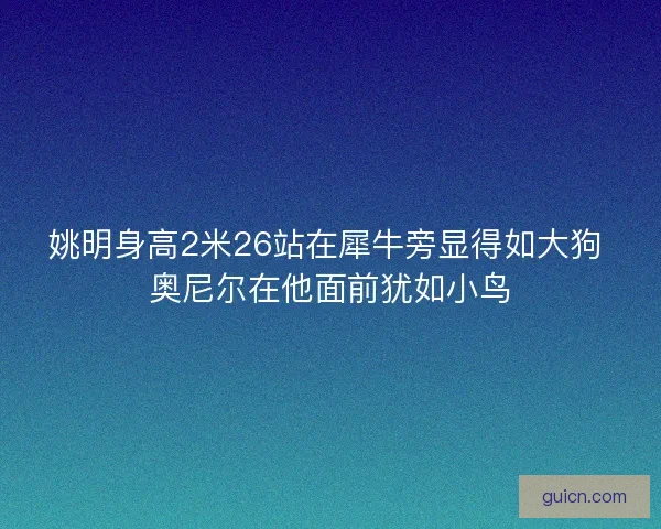 姚明身高2米26站在犀牛旁显得如大狗 奥尼尔在他面前犹如小鸟