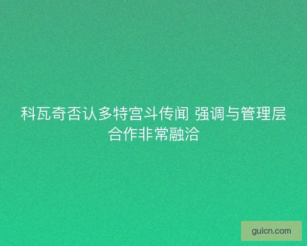 科瓦奇否认多特宫斗传闻 强调与管理层合作非常融洽
